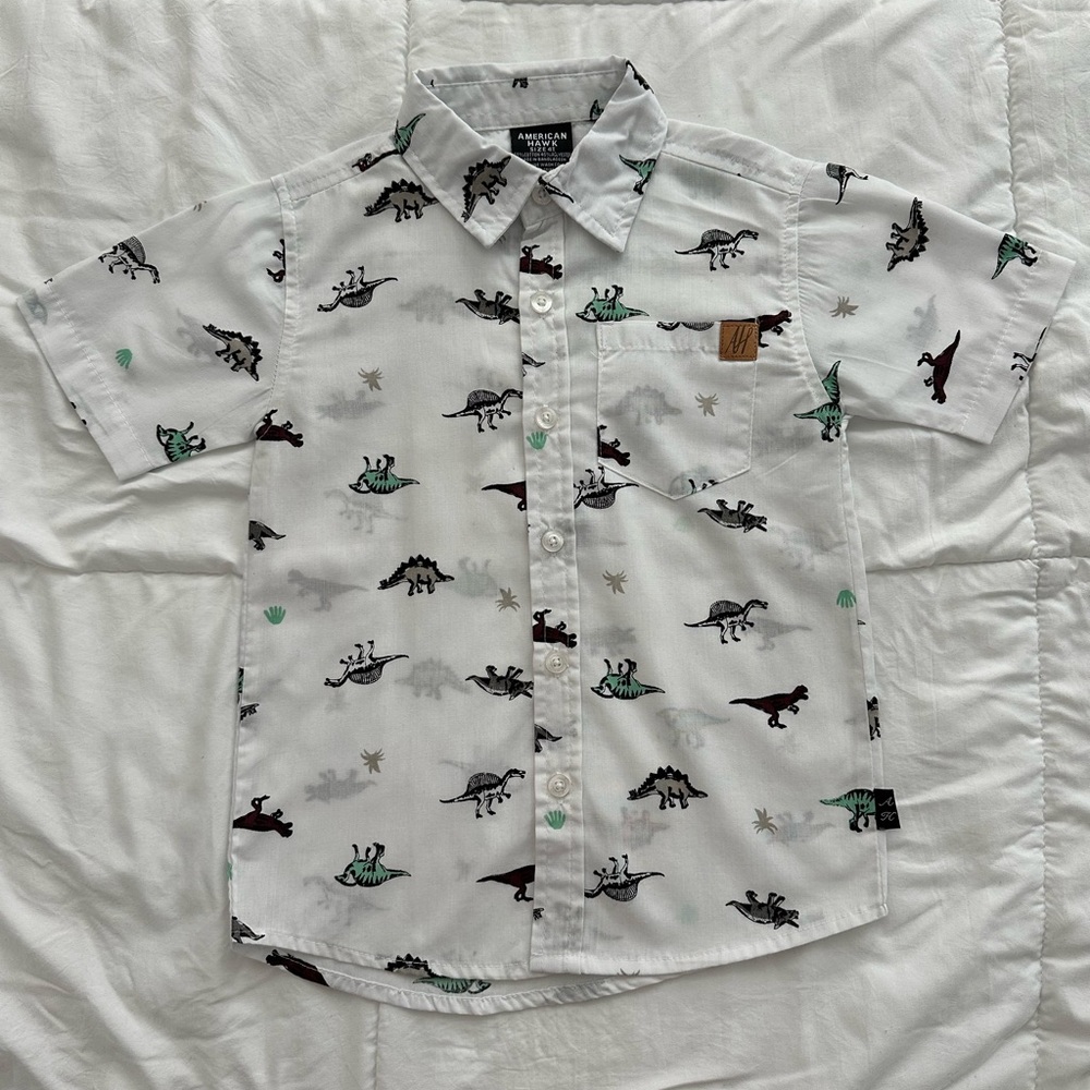 Dinosaur Print Button Down Shirt